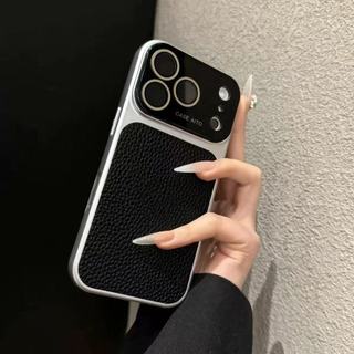Ốp Điện Thoại Da Họa Tiết Louche Sang Trọng Cho iPhone 17 16 15 14 Pro Max Cứng PC Camera Cửa Sổ Ốp Lưng