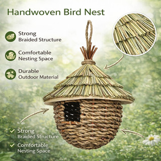 Nhà Chim Ruồi Dệt Tự Nhiên Nhà Chim Treo Tổ Cho Sân Vườn Trang Trí Ngoài Trời