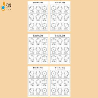 Nhãn dán đồng hồ giáo dục cho trẻ em Bộ dụng cụ học tập thời gian 2-6 có sách bài tập thực hành