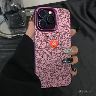 Ốp Điện Thoại Graffiti Love Line Thích Hợp Cho iPhone 12promax 12 13 14 15 promax xr xs 11pro 16promax 17promax 17 16 15 plus 14pro Ốp Chống Sốc