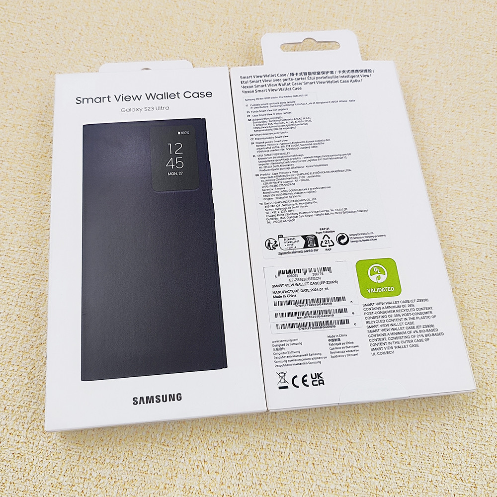 Ốp Lật Ví Thông Minh Samsung Galaxy S23 Ultra 5G Chính Hãng Cho Galaxy S23Ultra Smart View Vỏ Điện Thoại SM-S918B Có Hộp