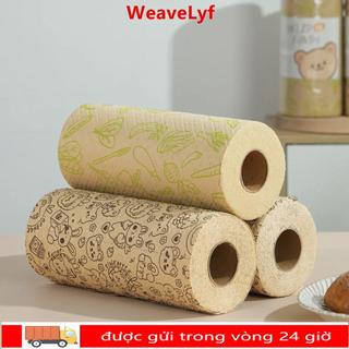 Khăn giấy rửa chén WEAVELYF 60 tờ / cuộn, Vải làm sạch Khăn lau bát đĩa dầu chống dính đa năng, Vải rửa chén nhà bếp dày thay thế vải lười sợi tre
