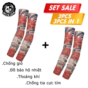 Musion [SET SALE] Găng tay chống nắng thể thao ngoài trời Găng tay chống nắng làm mát để chạy xe đạp