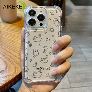 Ins Style Kitty Clear Four-Corners Ốp Điện Thoại Cho Poco X8 Pro Max X7 Pro X6 Neo X5 X4 X3 NFC GT X2 F8 F7 Ultra F6 F5 F4 GT F3 F2 Pro 5G 4G In Móng Vuốt Dễ Thương Chống Rơi Bìa mềm