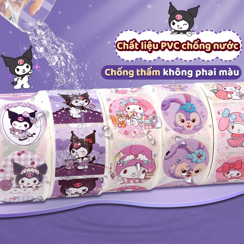Cuộn 500 Sticker Để Khen Thưởng, Bộ Tem Dán Hoạt Hình Cute Với Thiết Kế Đơn Giản Và Ngộ Nghĩnh