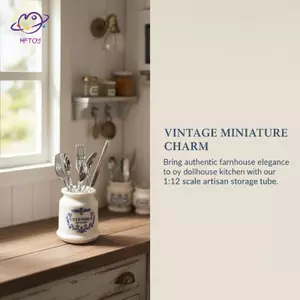 Bộ đồ ăn nhà bếp thu nhỏ HFTOY / Mô hình phụ kiện giá đỡ hộp lưu trữ cho nhà búp bê Giả vờ cảnh chơi ~