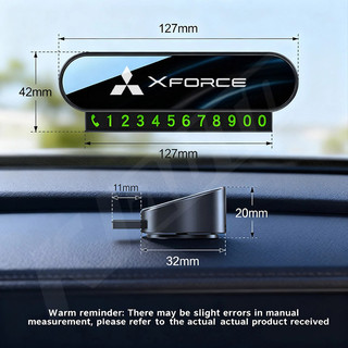Thẻ số điện thoại ô tô Mitsubishi XForce Tấm thẻ đỗ xe tạm thời có thể ẩn số điện thoại với 5 bộ số cho nội thất lực lượng điện tử X-Force Exceed Ultimate E-x