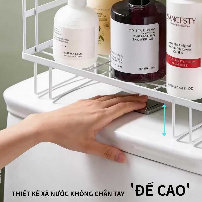 Kệ Đặt Trên Bồn Cầu Đa Năng Bằng Sắt - Thiết Kế Bền Đẹp, Tối Ưu Không Gian, Giúp Phòng Tắm Gọn Gàng, Ngăn Nắp