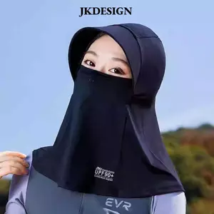 Mũ che nắng JKDESIGN thoáng khí mùa hè, có khăn choàng