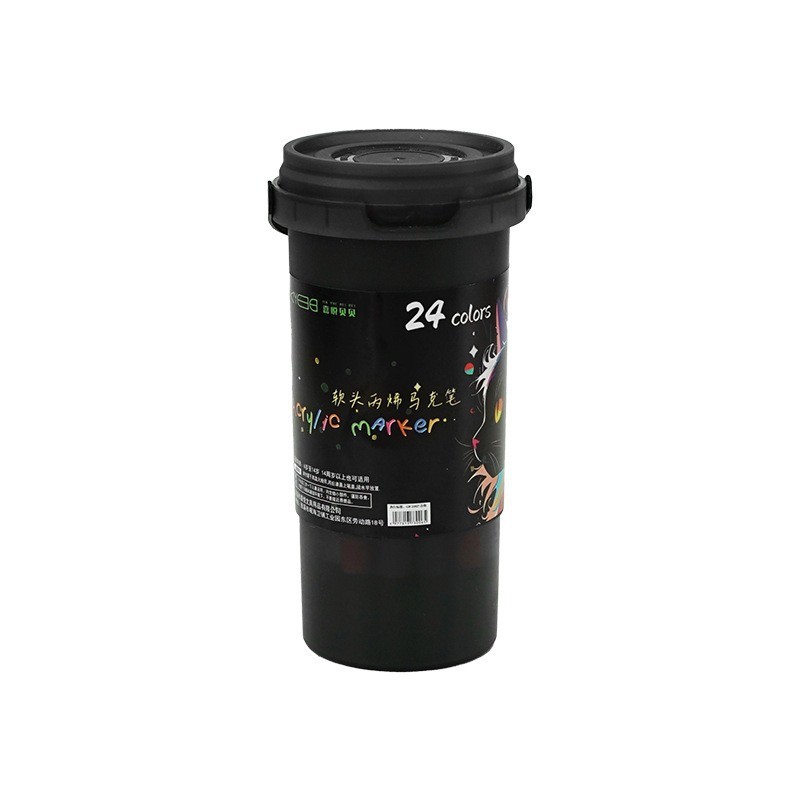 Đen Thùng Mềm Đầu Acrylic Bút Đánh Dấu Nghệ Thuật Học Sinh Trẻ Em Graffiti Bút Màu Nước Xếp Chồng Màu Không Dây Giấy 2026.3.27