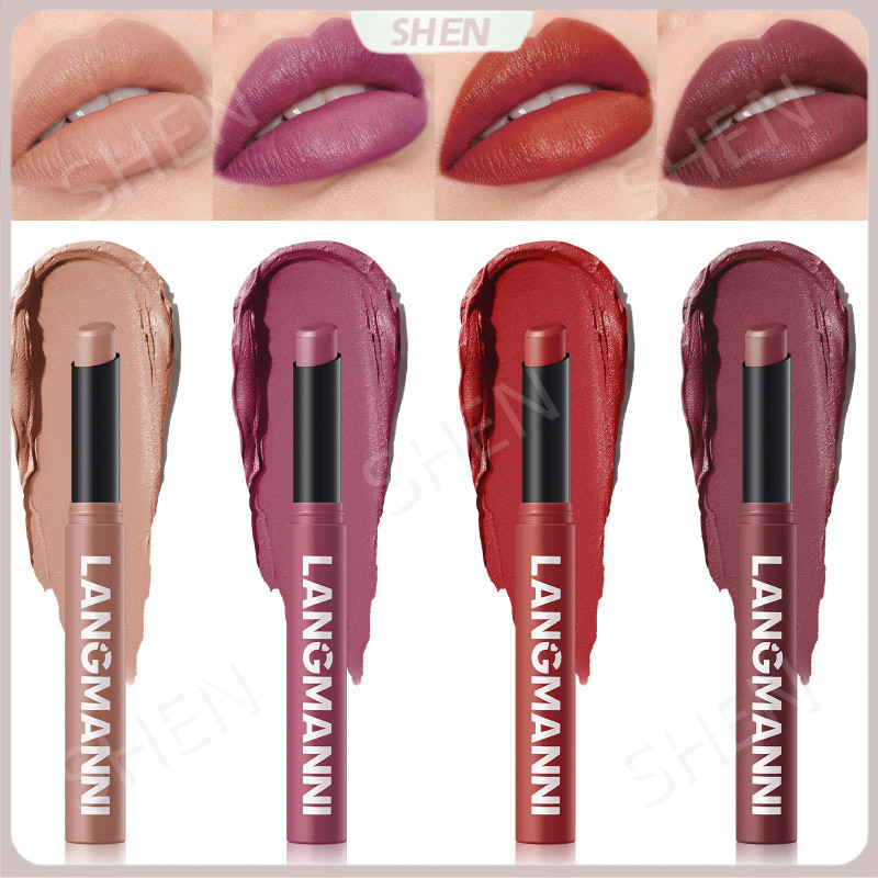 LANGMANNI Mười hai màu Xoay chéo Matte Lipstick Gói đơn
