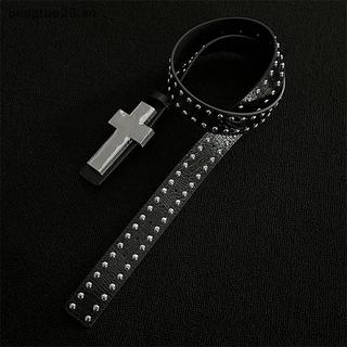 Thắt lưng chữ thập bằng kim loại đính đá phong cách tối Gothic Punk