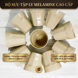 Ly trà đá 168 nhựa Melamine kích thước Ø8.6 x 9.2cm 4 màu 250ml - Trường An VN