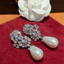 Bông tai tua rua zircon ngọc trai với thiết kế ánh sáng hoa, phong cách sang trọng mới nhất