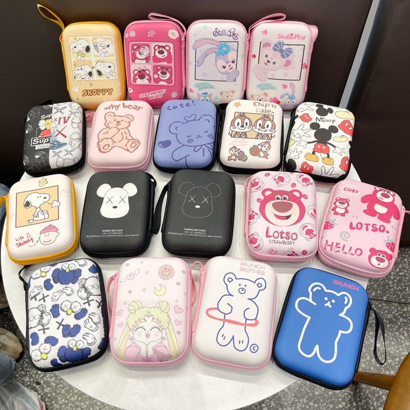 Dễ Thương Kirby Hộp Bảo Quản Cáp Sạc Tai Nghe Dây Bảo Quản Túi Cáp