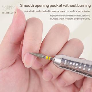[hatheaven] Mũi khoan móng tay sạch sẽ hình nón sắc nét Mũi cacbua chuyên nghiệp để loại bỏ sơn Gel Dụng cụ làm móng tay bền bỉ cho kỹ thuật làm móng tay & DIY Nice