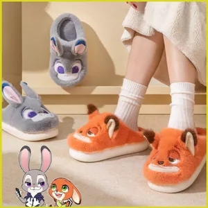SY3 Zootopia Judy Hopps Dép Cotton Nick Wilde Nhà Chống Trơn Trượt Ấm Cặp Đôi Dép YS3