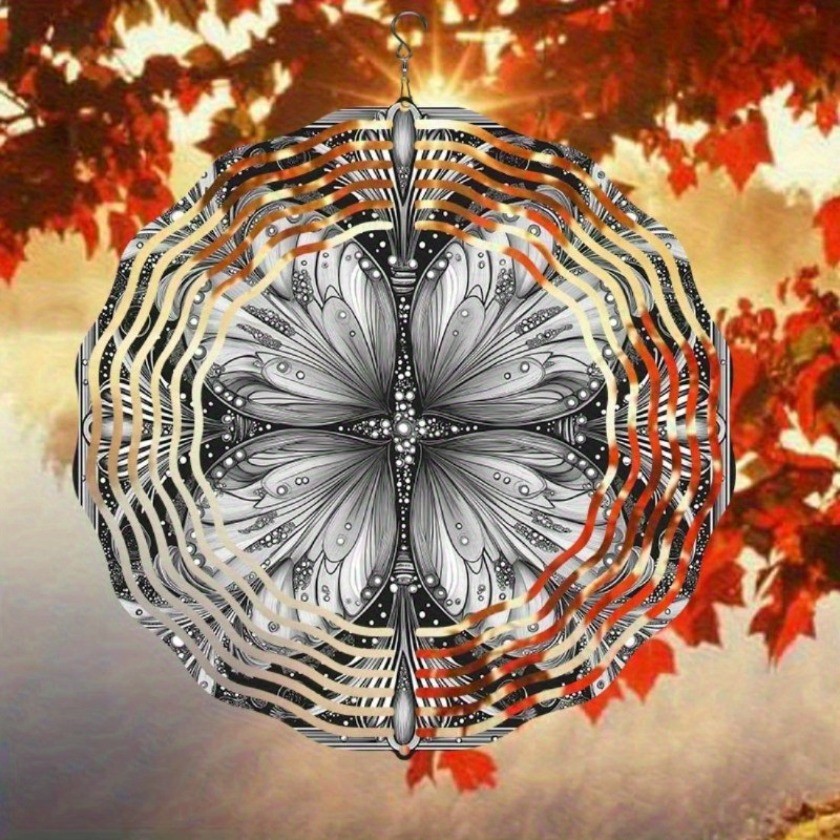 CIFbuy Mandala Chuông Gió Spinner Cho Sân Vườn Sân Trong Nhà Ngoài Trời Tất Cả Các Mùa Trang Trí Kim Loại Vẽ Tay Xoay Quà Tặng