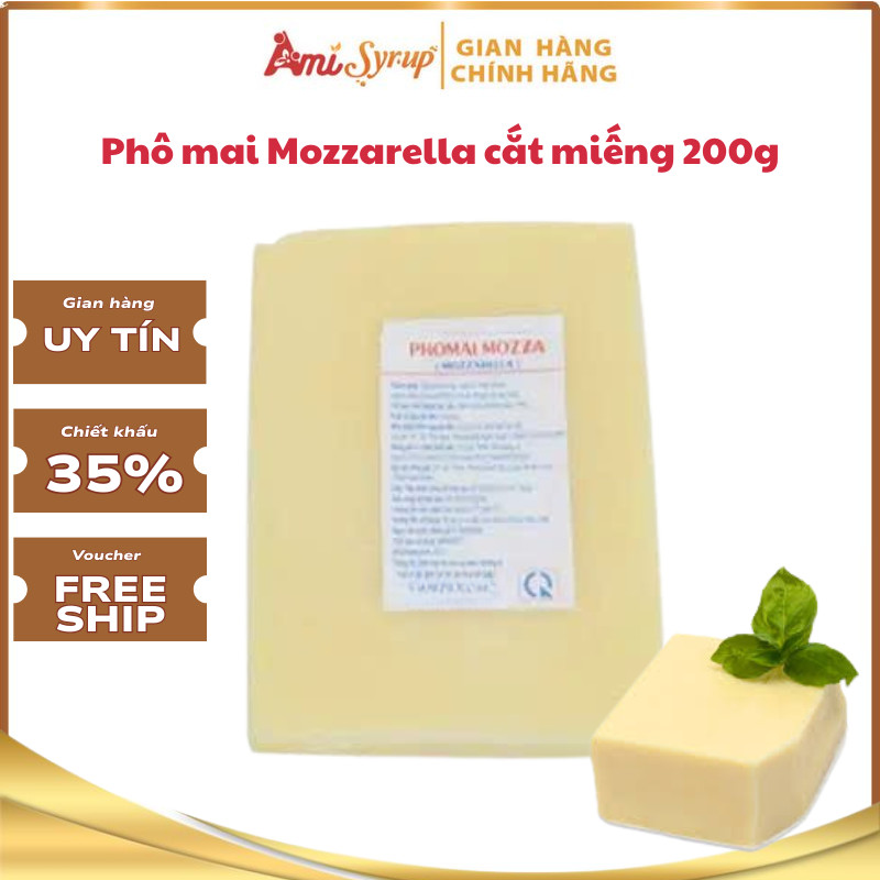 Phô Mai Mozzarella Cắt Miếng Kiwifood 200g Béo Dịu Kéo Sợi Đẹp, Tiện Lợi Sử Dụng