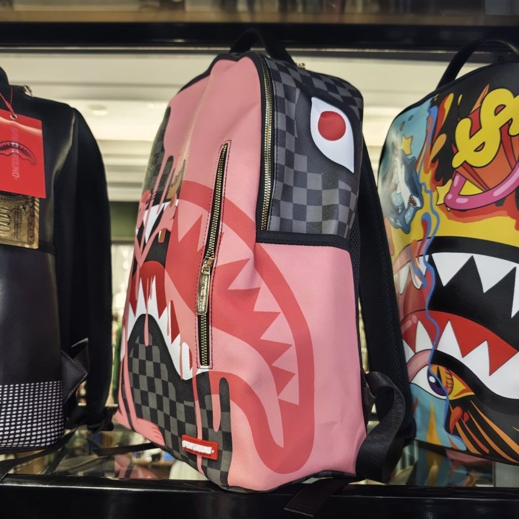 SG Shark Schoolbag Ánh Sáng Sang Trọng Học Sinh Cá Mập Mỏ Hồng Da Báo Cá Mập Nam Nữ Dung Tích Lớn Hợp Thời Trang Schoolbag Mỹ Ba Lô Độc Đáo Ba Lô Túi Máy Tính