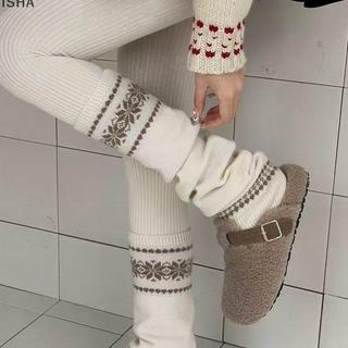 Misa Thời Trang Mùa Đông Chân Ấm Nữ Ấm Áp Dệt Kim Chân Vớ Đầu Gối JK Gothic Bé Gái Tất Dài Vớ Chân Ấm Áp Mùa Thu Tất