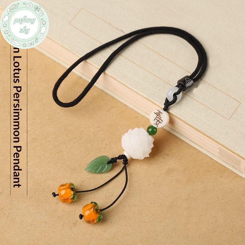 PUSKY Hoa Hồng / Sen Đồ Trang Trí Ô Tô Trang Trí Ô Tô Phụ Kiện Nội Thất Ô Tô Quyến Rũ May Mắn Gương Chiếu Hậu Mặt Dây Quà Tặng VN