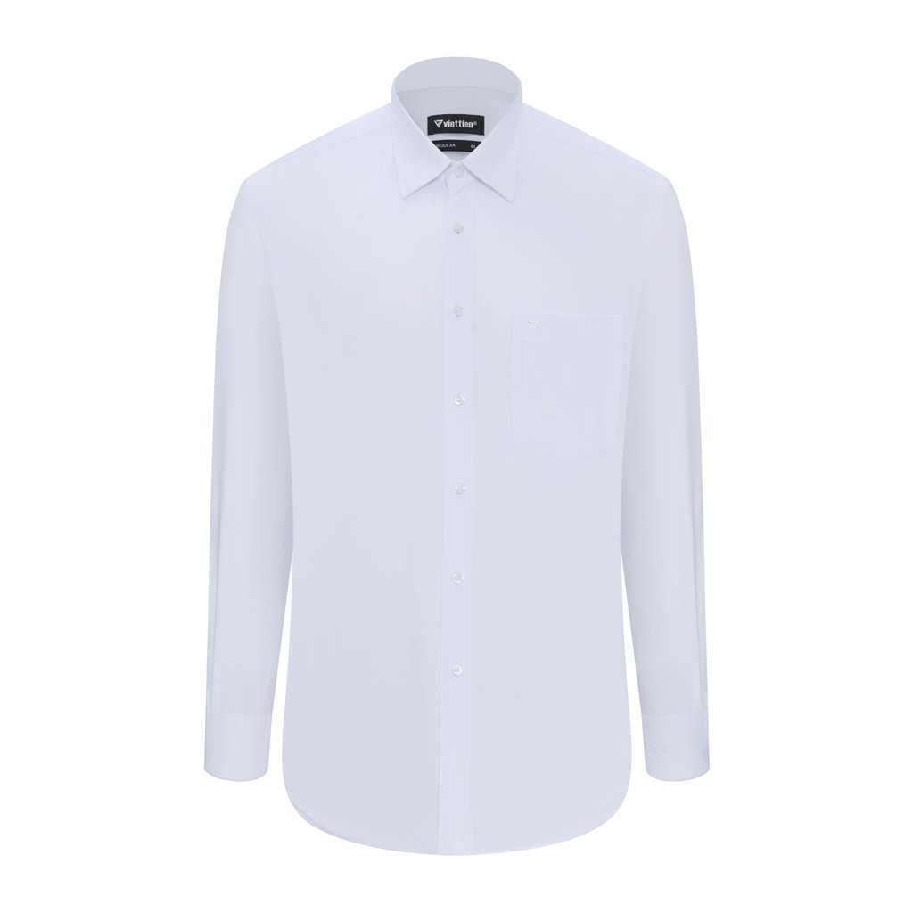 Áo sơ mi tay dài vạt tròn VIETTIEN vải Spun form REGULAR VT00000638