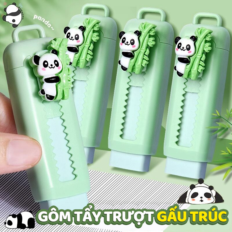 Cục tẩy chì dạng kéo khổ lớn hình gấu trúc dễ thương, Gôm tẩy viết sạch nhanh không để vụn cho học sinh