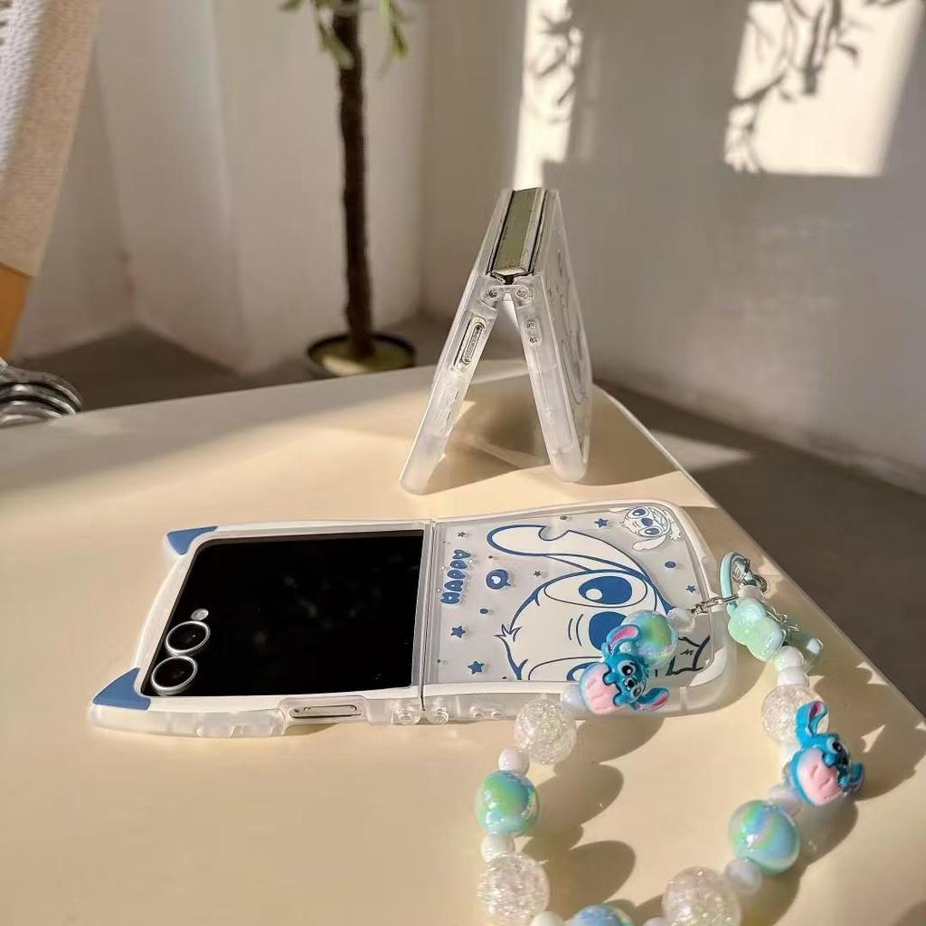 Phim Hoạt Hình Dễ Thương Stitch Cặp Đôi Ốp Lưng Điện Thoại Thích Hợp Cho Samsung Galaxy ZFlip7 zflip6 Dây Gấp Vỏ Cứng Cho Z Flip 7 6 5 4 3 5G PuraX N3Flip MixFlip 2 Vỏ Bảo Vệ