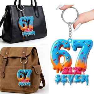 Sẽ Sáu Bảy Móc Khóa 67 Memes Móc Khóa Ngộ nghĩnh Gag 67 Túi Charm Cho Ví Ba Lô Trang Trí Ví Charm Xe Keyrin