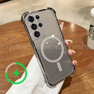 Thích hợp cho vỏ điện thoại REALME C85 15X 5G TPU sạc từ tính bốn góc chống rơi vỏ mềm trong suốt WBQ 000