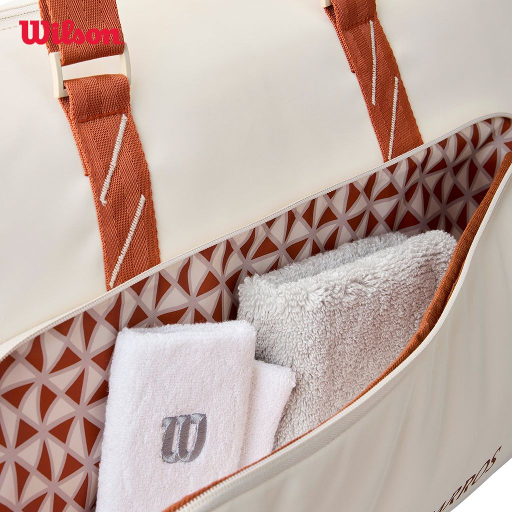Wilson Roland Garros 2025 Large Duffel Cream/Clay Túi Đựng Vợt Tennis WR8042301001