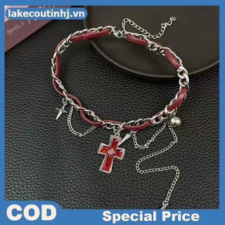 Vòng cổ nữ phong cách Gothic tốipunk vintage với hạt gai đinh tán, thiết kế hai lớp
