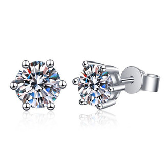Bông tai moissanite bạc sterling S925 thanh lịch