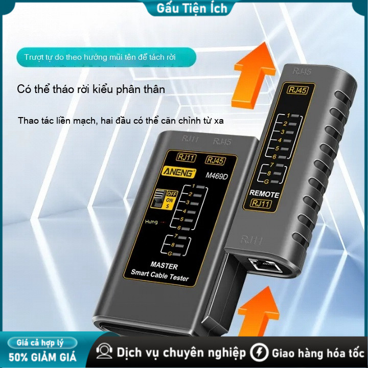 Máy kiểm tra cáp mạng đa năng M469D test RJ45 RJ11 RJ12 - Máy kiểm tra mạng， Cáp mạng LAN，Đa năng
