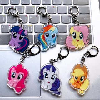 My Little Ponys Key Chain Anime Unicorn Acrylic Keychains Kids Backpack Pendant Bags Car Key Ring Decoration Classic