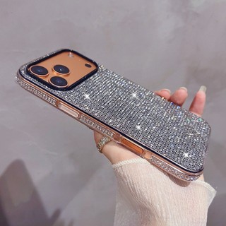 Ốp Điện Thoại Thích Hợp Full Kim Cương Bán Chạy Cho iPhone17 Air 16 15 14 13 12 11 Promax 7 8 Plus XsMax XR X X Xs Khung Kim Cương Giả Siêu Flash Với Vỏ Điện Thoại Kim Cương Chống Sốc