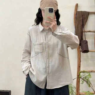 [Hàng Có Sẵn] Áo sơ mi nữ cotton chất lượng cao, style cổ điển, phù hợp đầu xuân mới