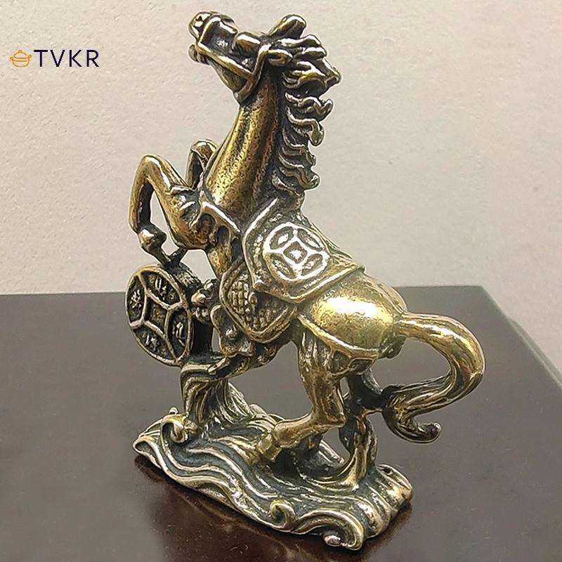 TVKR Đồng Ngựa Bước Trên Đồng Xu Luy Tượng Phong Thủy Bàn Thu Nhỏ Thủ Công Bộ Sưu Tập Các Bức Tượng Nhỏ OIK