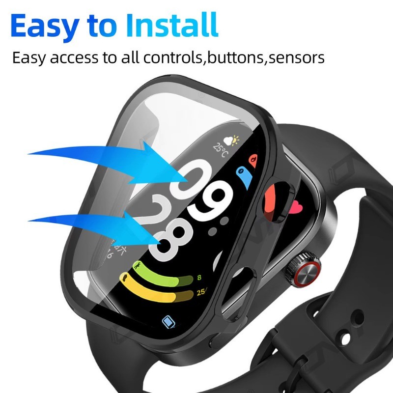 Vỏ bảo vệ chống sốc PC cho Redmi watch6 Kính cường lực + Vỏ PC cho Redmi Watch 6 Đồng hồ thông minh Bảo vệ cứng Vỏ da