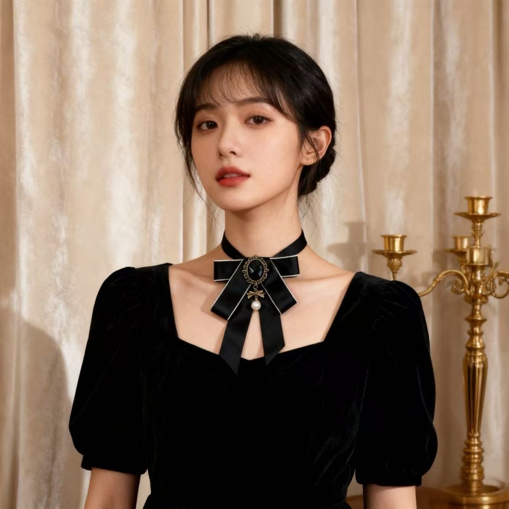 Cổ áo và váy đồng phục Nhật Bản hoa JKstyle cho bé gái, kèm áo sơ mi trắng thắt nơ