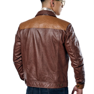 Áo khoác da cừu nam phối hoạ tiết monogram cao cấp FTT Leather chất liệu da cừu bền bỉ AD413P