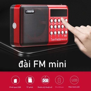 Đài Radio FM Mini Kỹ Thuật Số Loa Di Động Hỗ USB Thẻ Nhớ Món Quà Giáng Sinh