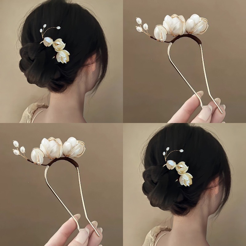 Kẹp tóc hình chữ U hoa Mộc Lan - Kiểu dáng nhẹ nhàng và thời trang
