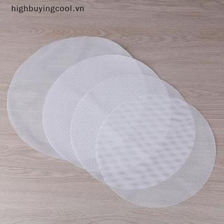 HCVN Tròn Chống Dính Silicon Lưới Vải Nướng Bánh Lót Hấp Miếng Lót Bánh Bao Buns Thảm HOT