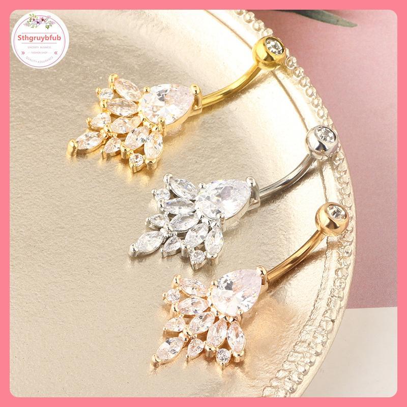 Nhẫn Rốn Zircon Steel Không Gỉ Cho Nữ - Phong Cách Punk Trend
