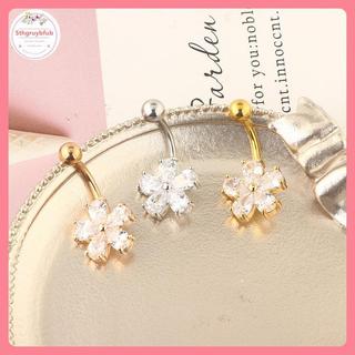Nhẫn rốn thép không gỉ với đá zircon, thiết kế tinh tế và phong cách Gothic