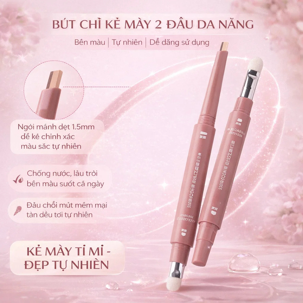 Bút kẻ mắt hai màu làm/Bút Vẽ Bọng Mắt 5D Che khuyết điểm/bút tạo khối/Che bọng mắt, Tạo khối sống mũi Bút Vẽ Bọng Mắt/Bút Tạo Bọng Mắt Dưới Một Nét bút kẻ mắt/bút kẻ mắt hai đầu chống nước và không lem