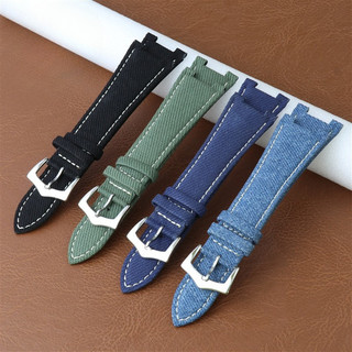 Dây đeo đồng hồ bằng da Nylon Denim cổ điển 25x13mm cho Patek Nautilus Cubitus 5711 / 5712 Dây đeo đồng hồ thay thế cho nam nữ Vòng tay