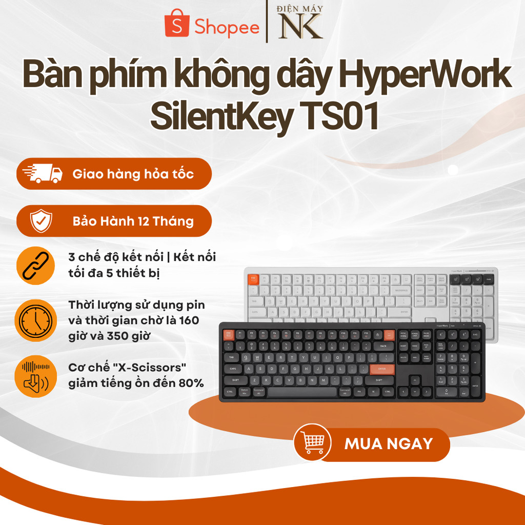 Bàn phím không dây HyperWork SilentKey TS01 - Bảo Hành 12 Tháng ...